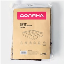 Кофр для обуви Доляна, 12 отделений, 65×54×10 см, бежевый