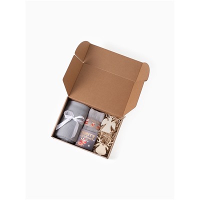 Набор подарочный новогодний «Этель. Настоящее счастье» плед и аксессуары