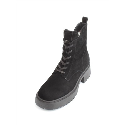 04-M3-1479 BLACK Ботинки зимние женские (натуральная замша, натуральный мех)