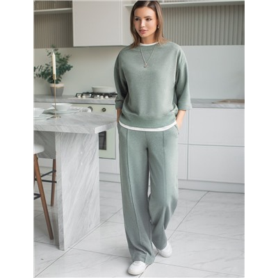 Брюки прямые из премиального футера двухнитки с эластаном