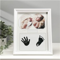 Фоторамка 10х15 см с штемп.подушкой "Малыш" белая 28х24 см