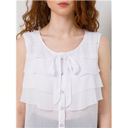 Блузка белая с воланами и съёмным бантом