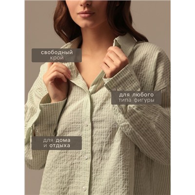 Сорочка ночная женская SL HOME Basic, зелёная