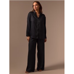 Пижама женская (рубашка, брюки) SL HOME Tensel Home, чёрная