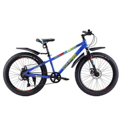 Велосипед 24"x3.0 рама 13" 7sp COMIRON FLASH полуфэт ригид синий