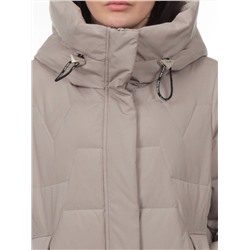 H268 GRAY BEIGE Пальто зимнее женское (170 гр. холлофайбер)