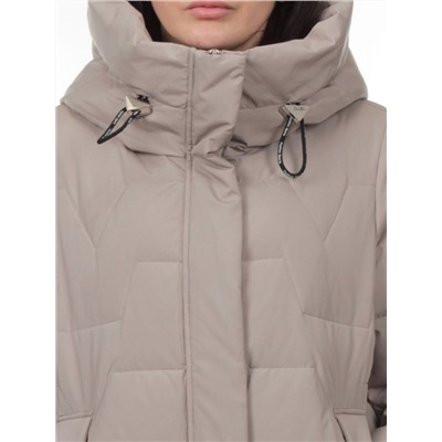 H268 GRAY BEIGE Пальто зимнее женское (170 гр. холлофайбер)