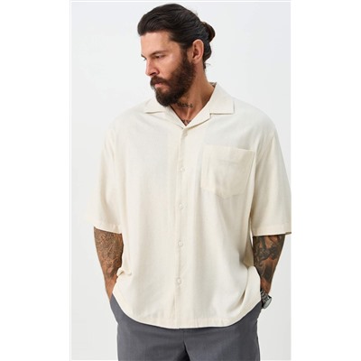 Рубашка к/р лен F611-0423 beige