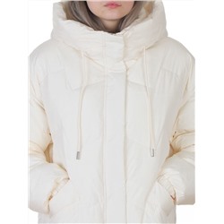 8807 MILK WHITE Пальто зимнее стеганое женское (150 гр. холлофайбер)