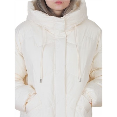 8807 MILK WHITE Пальто зимнее стеганое женское (150 гр. холлофайбер)