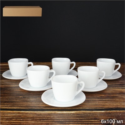 Кофейный набор 12 предметов 100 мл / FXB120/FBD120-6 (WHITE ) /уп 12/