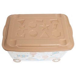 Ящик для хранения игрушек «Воздушные шары» на колёсах, 45 л, 58×39×33.5 см, тёмно - бежевый