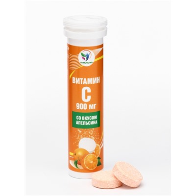 Напиток Витамин С со вкусом апельсина Vitamuno, 10 шипучих таблеток