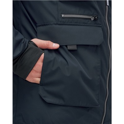 Куртка - жилетка трансформер 2 в 1 мужская зимняя темно-синего цвета 2409TS