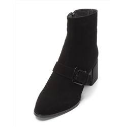 01-PCM347-2 BLACK Ботинки демисезонные женские (натуральная замша, байка)