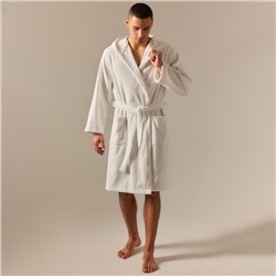 Халат махровый с капюшоном мужской SL HOME: Basic «Блан де Блан», размер XL, хлопок 100%, белый