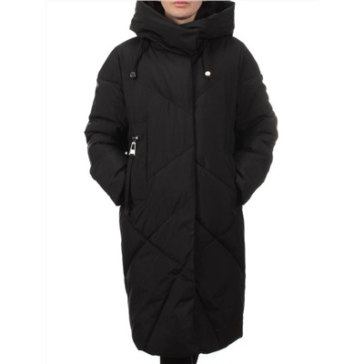 8825 BLACK Пальто зимнее женское (200 гр. холлофайбер)