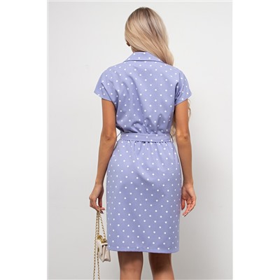 Короткое льняное платье в горох Мириам №6