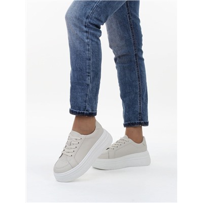 03-YH326-2 LT. BEIGE Полуботинки спортивные женские (натуральная кожа)