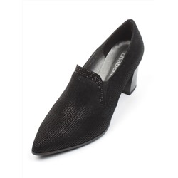 03-6247-T1 BLACK Полуботинки женские (велюр, натуральная кожа)