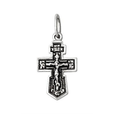 Крест из серебра литье частичное чернение
