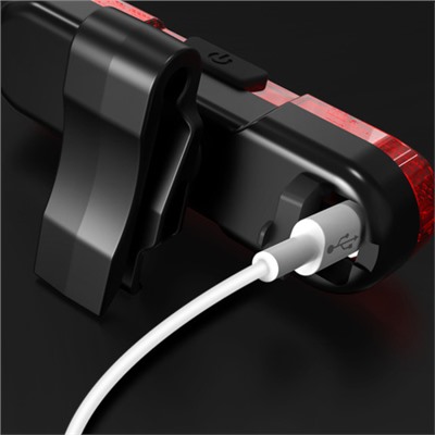 Фонарь задний COMIRON TA10 корпус: ABS, IPX5; свет: COB(5LED), 80lm; аккум: 220mAh, USB; четыре режима, поворотный на 360С. /уп 120/240/