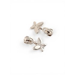 Бегунок для металлической молнии, №5, «Бабочка», 10 шт., цвет никель