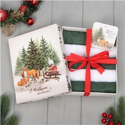 Полотенца махровые «Этель. Лесные жители» 30×30 см - 5 шт., 100% хлопок, 340 г/м²