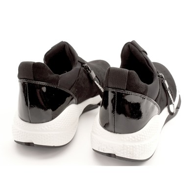Annibeila (Fashion) S1120-5241K(ZY-18)Z Кроссовки чер иск велюр+иск лак, подклад текстиль