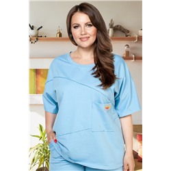 Туника футер 2-х нитка  4120/09/Светло-голубой