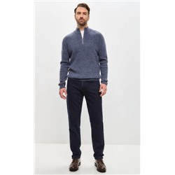 Джинсы мужские утепленные флисом  P121-0152W d.blue