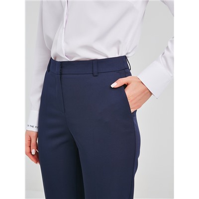 Брюки классические синие с карманами