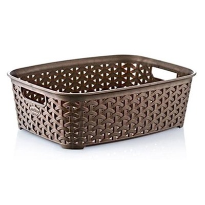 Корзина HobbyLife Rattan, размер M, с ручками, 19.5х26х9 см, цвет МИКС