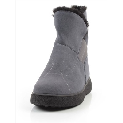 04-PAL272-3Z DK. GRAY Ботинки зимние женские (натуральная замша, 100% шерсть, натуральный мех)