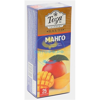 Чай Тоза черный с ароматом персика 25 пакетиков (кор*24)