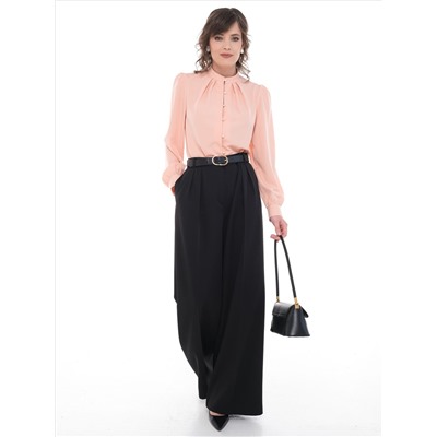 Блузка персикового цвета с длинным рукавом