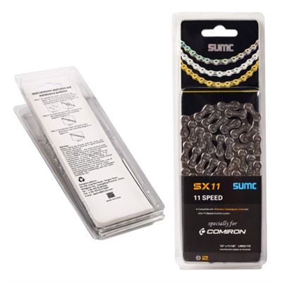Велосипедная цепь SUMC 11 speed SX11NP 1/2"x11/128" 116L ГОСТ 30442-97 ISO 9633/уп 50 /