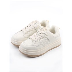 03-PDH336-1 MILK Кроссовки демисезонные женские (натуральная кожа, нубук)