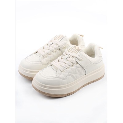 03-PDH336-1 MILK Кроссовки демисезонные женские (натуральная кожа, нубук)