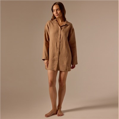 Пижама женская (рубашка, брюки) SL Home Linen, кофейная