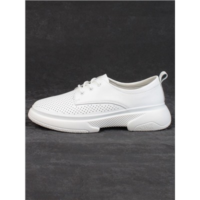 03-PDXL140-1 WHITE Кроссовки женские (натуральная кожа)