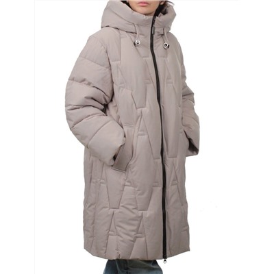 2411 BEIGE Пальто зимнее женское (200 гр. холлофайбер)