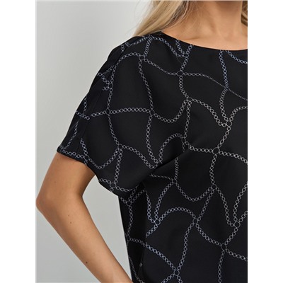 Блузка чёрная с принтом