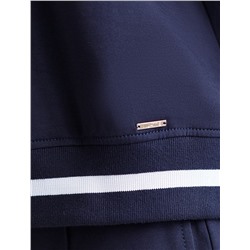 Свитшот среднего объема с V вырезом и принтом из футера двухнитки с эластаном