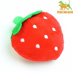 Игрушка для собак "Ягода-клубника", 10 х 10 х 4 см, красная
