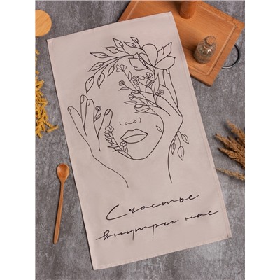 Полотенце «Этель. Счастье внутри нас» 40×73 см, саржа, 100% хлопок, 190 г/м²