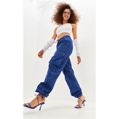 Брюки женские карго на резинке TP08-01-2017 синие