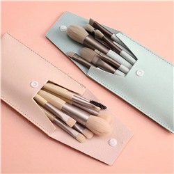 Nail Art Набор профессиональных кистей для макияжа в пенале из экокожи, в ассортименте, 8 шт.
