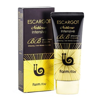 Антивозрастной BB крем для лица с муцином королевской улитки FarmStay Escargot Noblesse Intensive BB Cream Spf50+/pa+++Корейская косметика по оптовым ценам. Популярные бренды Корейской косметалогии в интернет магазине ooptom.ru.