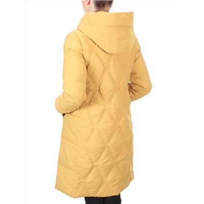 2158 MUSTARD Пальто зимнее облегченное  женское YINGPENG (150 гр. холлофайбер)